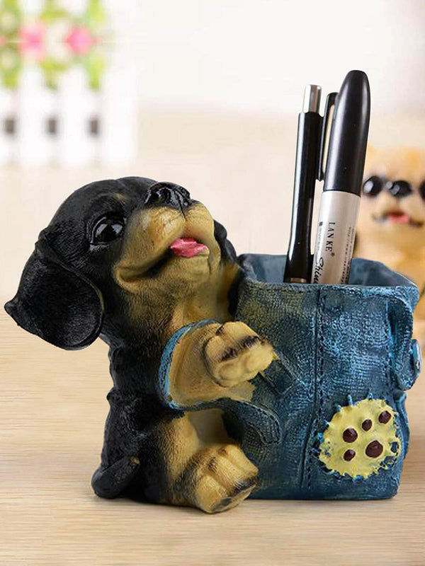 Cute Dog Pen Stand Multicoloured Desk Organizer