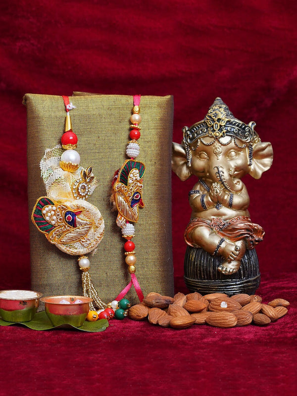 Bhabiya Bhabhi Rakhi Set with Dry Fruits Almonds & Idol Combo