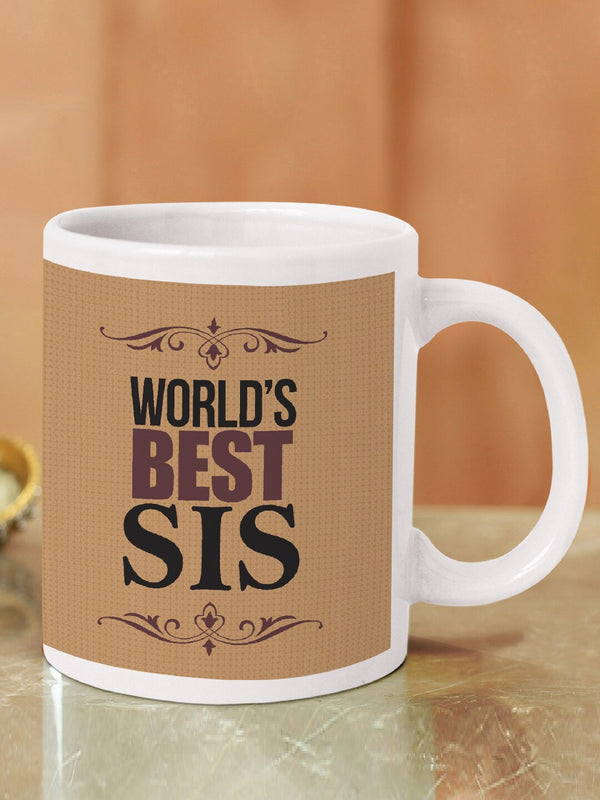 Brown Slogans Ceramic Glossy Best Sister Mug