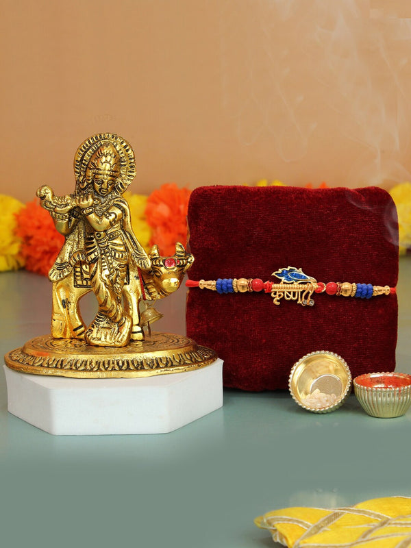 Krishna Rakhi with Lord Krishna Idol