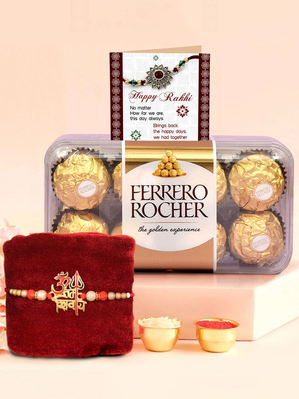 Single Rakhi -Choclate Box -Card & Roli Chawal