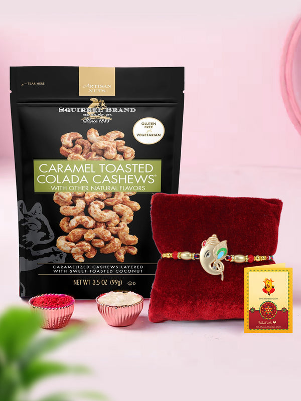 Graceful Ganesha Rakhi with Caramel Toasted Colada Cashews