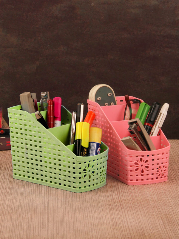 Set of 2 Multipurpose Storage Basket Rack Desk Organizer