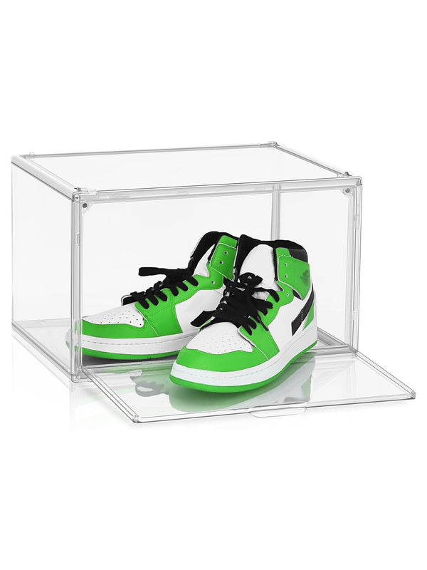 Acrylic Clear Shoe Boxes Professional Shoes Display Case Organizer 360°