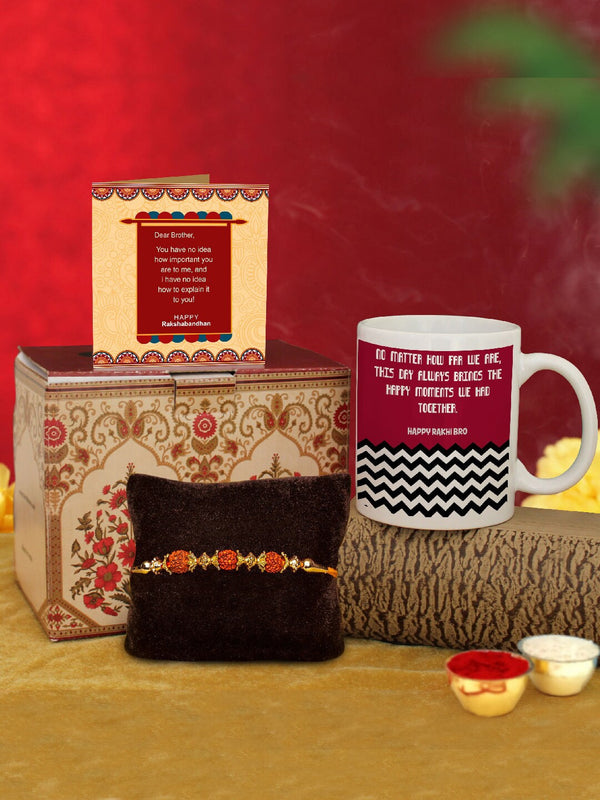 Red & Yellow Rakhi Gift Set