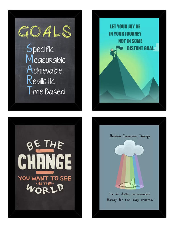 Set of 4 Quotes Printed Wall Posters