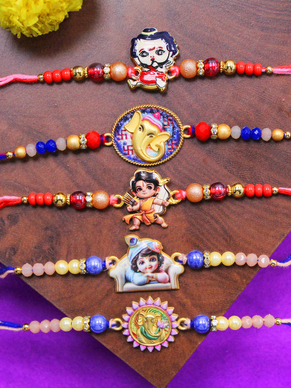 Rakshabandhan Premium kids Rakhi (Set of 5) Rakhi Card Roli Chawal Tika