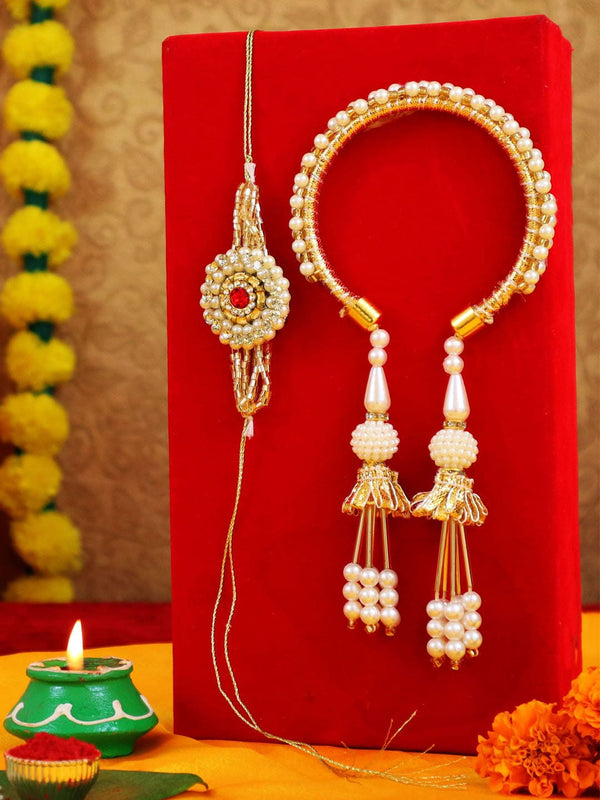 Premium Bhaiya Bhabhi Lumba Bangle Rakhi with Card & Roli Chawal