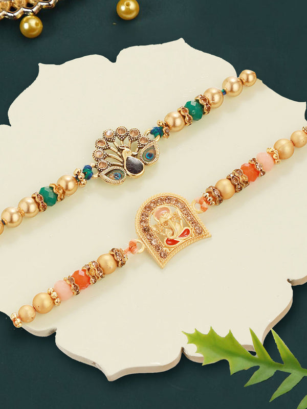 Set of 2 Punjabi Rakhi for Brother  with card and Roli Chawal Tika (UK)