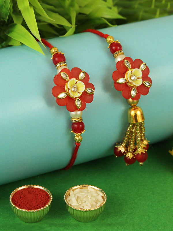 Raksha bandhan Rakhi for Brother and Bhabhi Rakhi for Bhiaya Bhabhi Gift Set with Greeting Card, Roli Chawal Tika