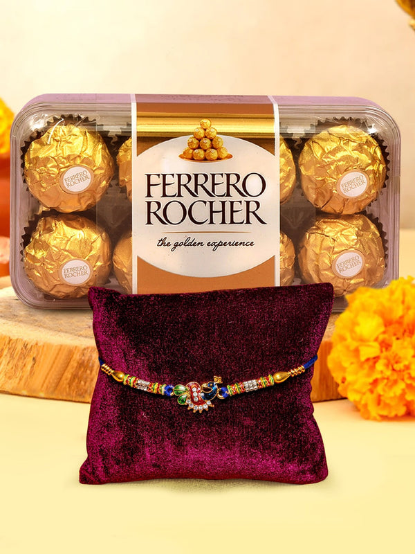 Rakhi for Brother with Chocolate Gift Pack - Premium Rakhi