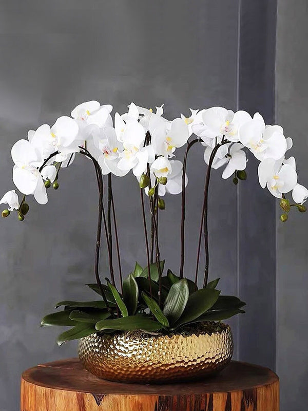 Set Of 3 Artificial Orchid Flower Sticks Without Vase
