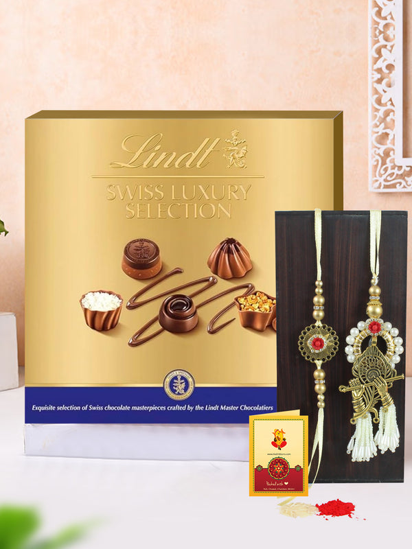 Pure Like Your Bond  Bhai Bhabhi Rakhi With Lindt Swiss Luxury Selection