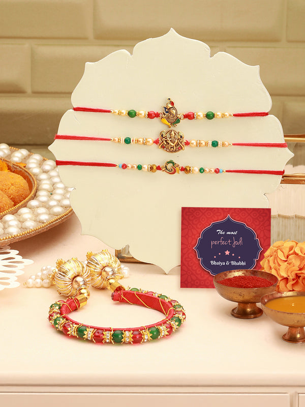 Lumba Rakhi with Brother Rakhi & Bhatija Rakhi Set of 2 (USA)