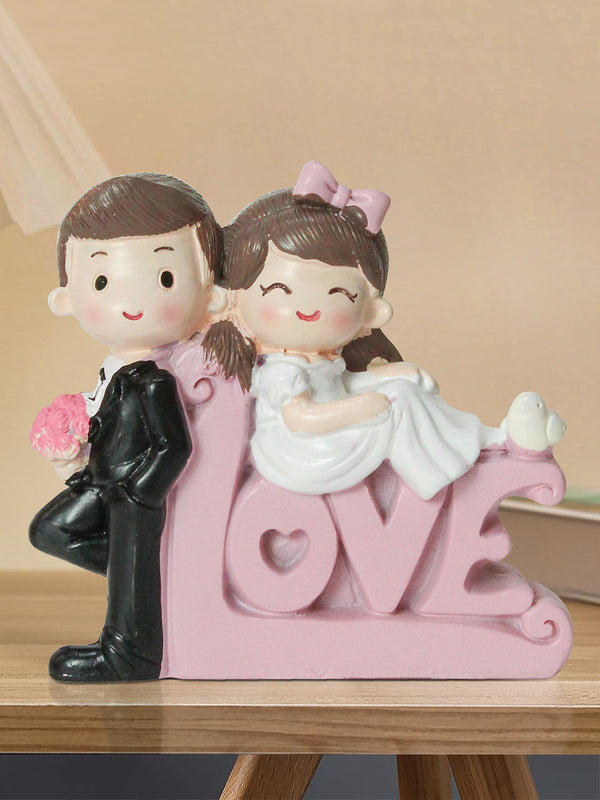 White & Black Romantic Couple Figurine Showpiece