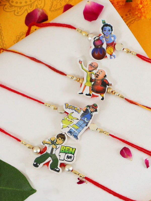 Set Of 4 Cartoon Kids Rakhi