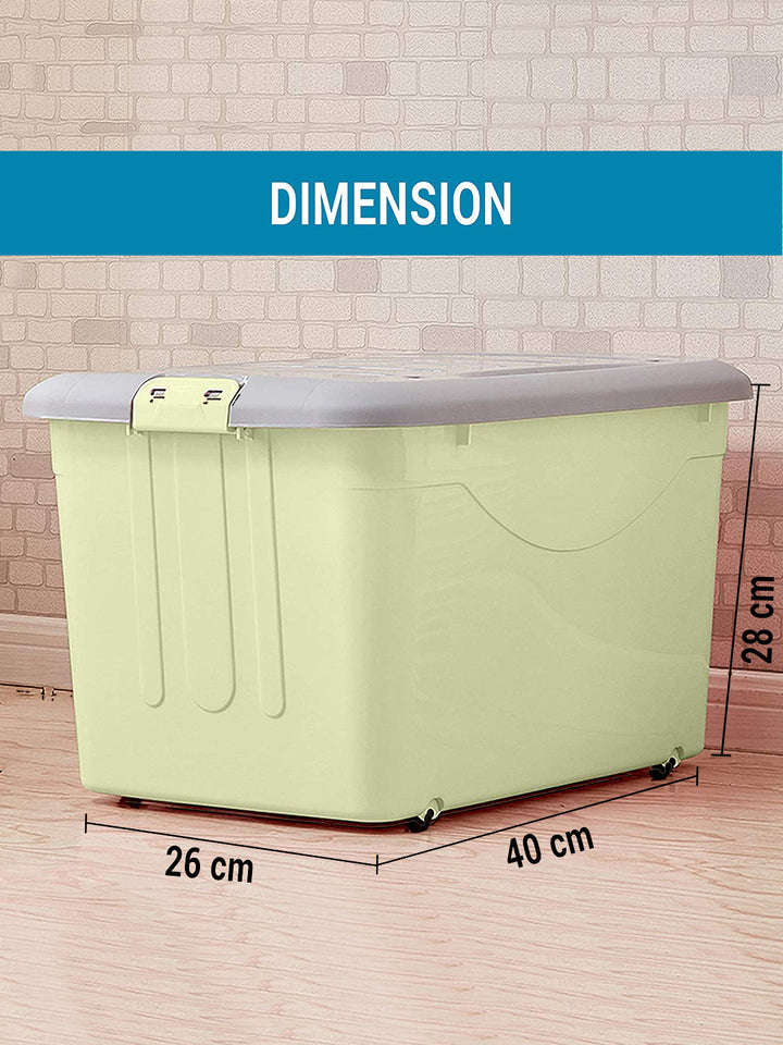Buy | Plastic Multipurpose Storage Container with Wheels and Side ...