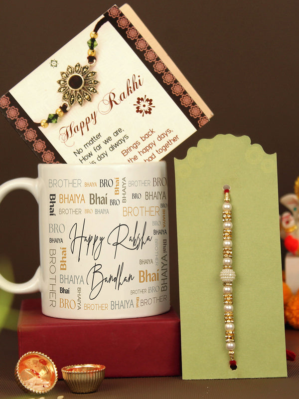 Designer Rakhi for Bhaiya with Ceramic Coffee Mug (USA)