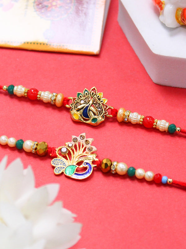 Ornate Opulence Rakhi Set  with Greeting Card & Roli Chawal
