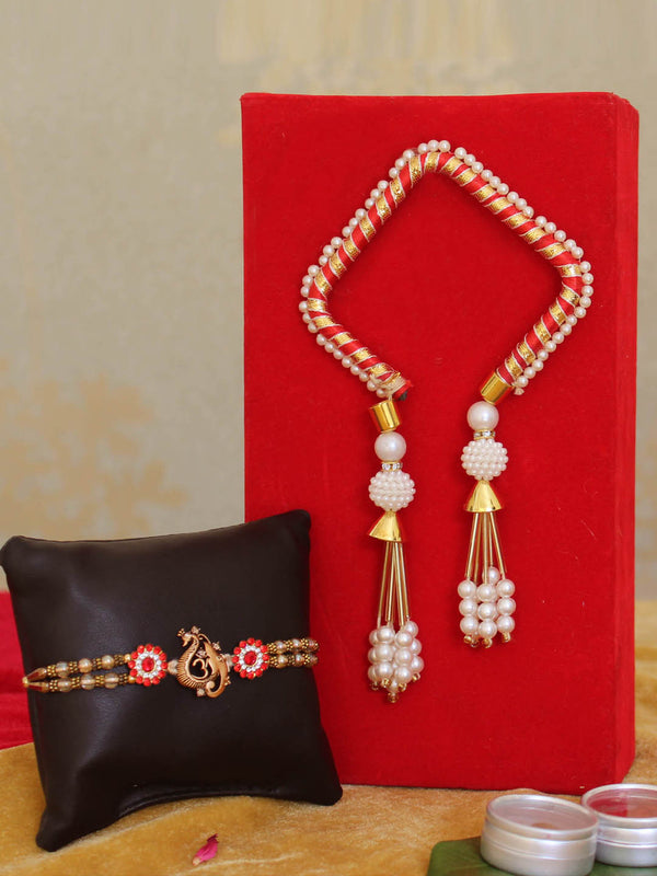 Bhaiya Bhabhi Rakhi Set for Bhai Bhabhi Rakhi, Greeting Card, Chawal 1 Roli Pack Set