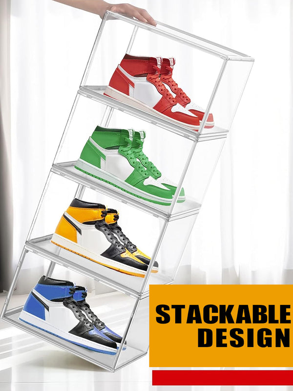 Pack of 4 Acrylic Clear Shoe Boxes (Fits India/UK Size 13)