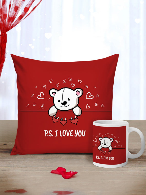 Red & White Valentine Cushion and Mug