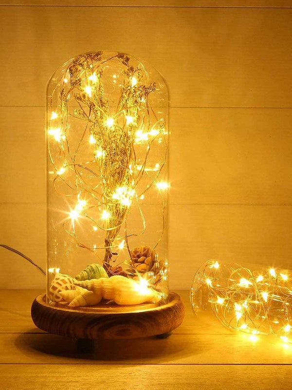 2 Pieces Yellow Battery Powered Copper Cork LED
