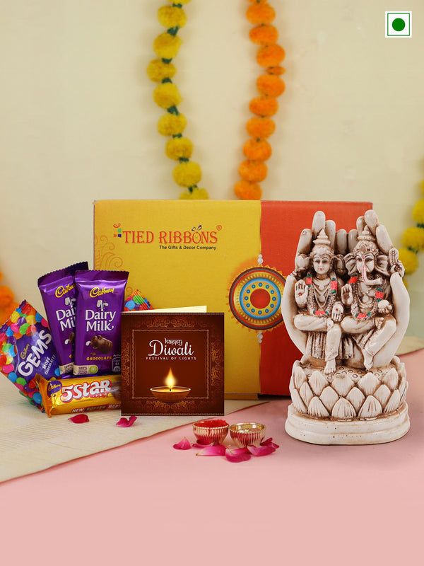 Diwali Gift Hamper Chocolate Box with Laxmi Ganesh Idol Statue