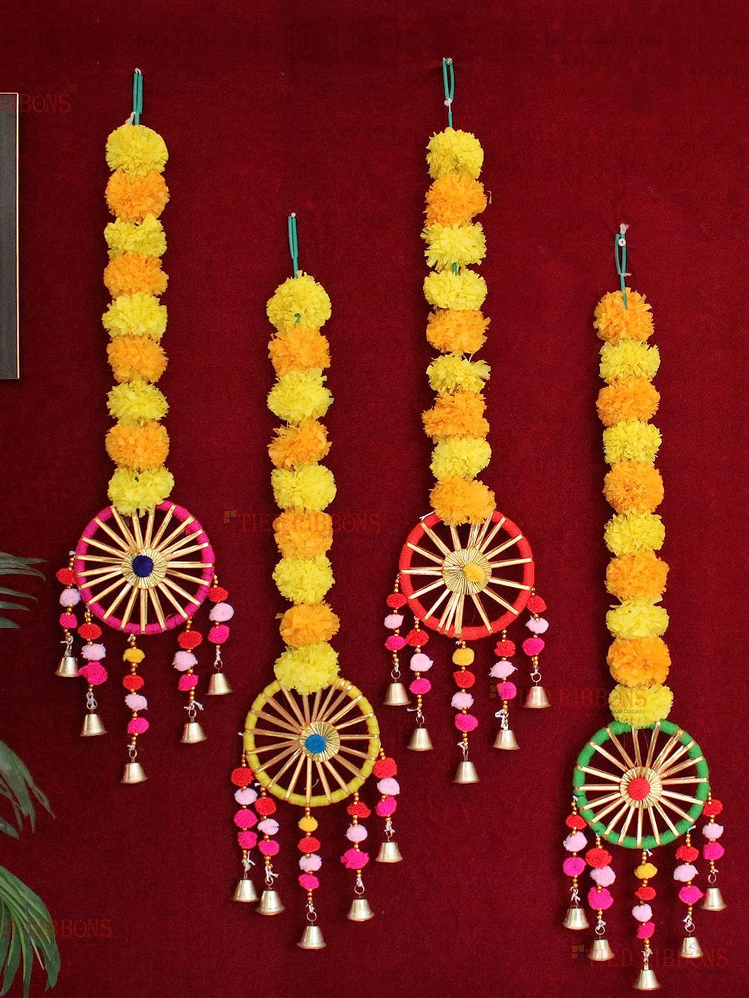 Marigold Rope Buy | Set of 4 Artificial Marigold Flower Garland Decorations | Tied ...