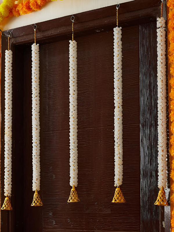 White 5 Pieces Artificial Mogra Hanging Garlands