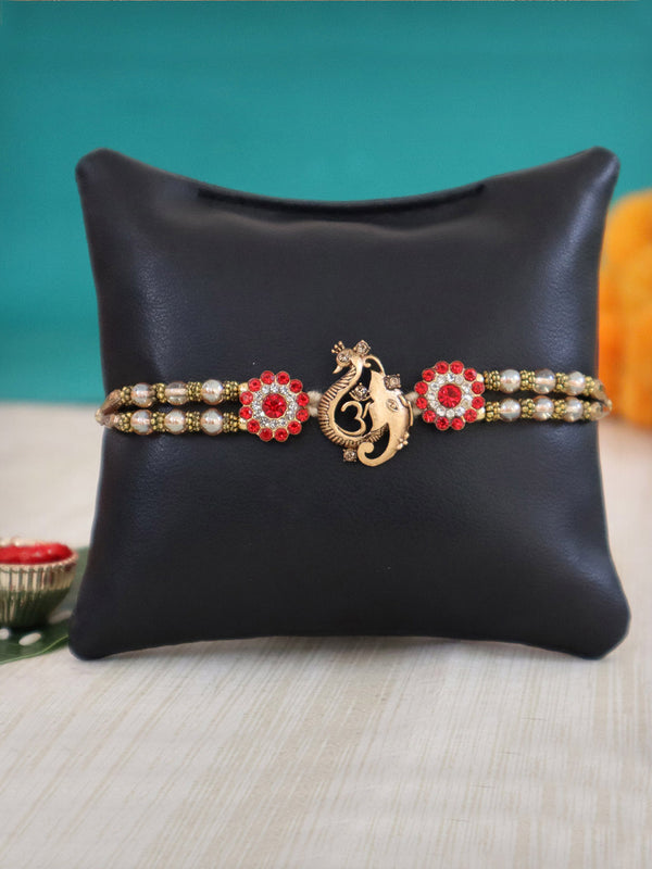 Rakhi for Brother with Greeting Card and Roli Chawal Tika (UK)