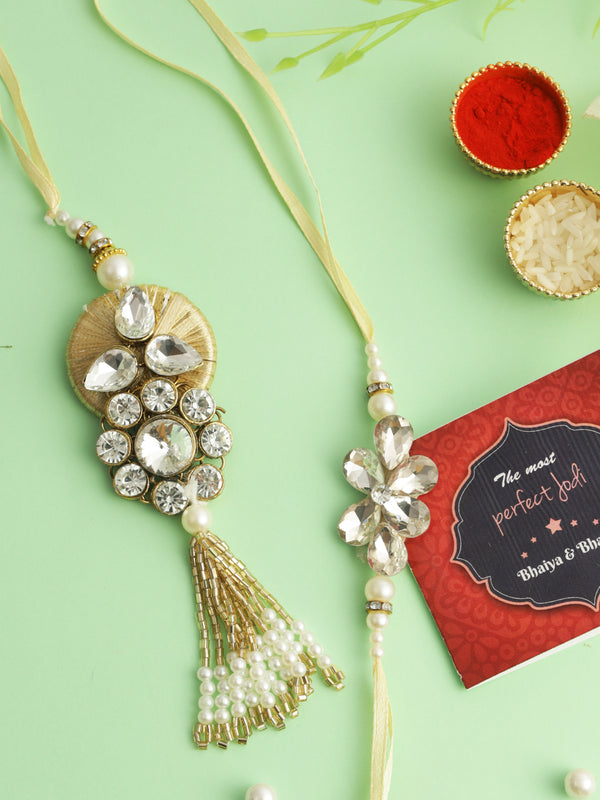 Bhaiya Bhabhi Rakhi Set for Bhai Bhabhi Rakhi, Greeting Card, Chawal Roli Pack Set