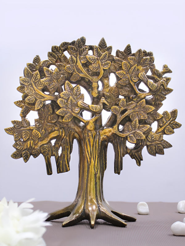 Gold-Toned Fengshui Kalpavriksha Brass Tree of Life Success Showpiece