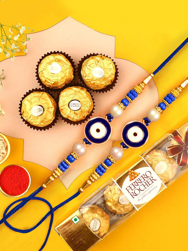 Set of 2 Rakhi for Brother with Gift Chocolates Gift Combo