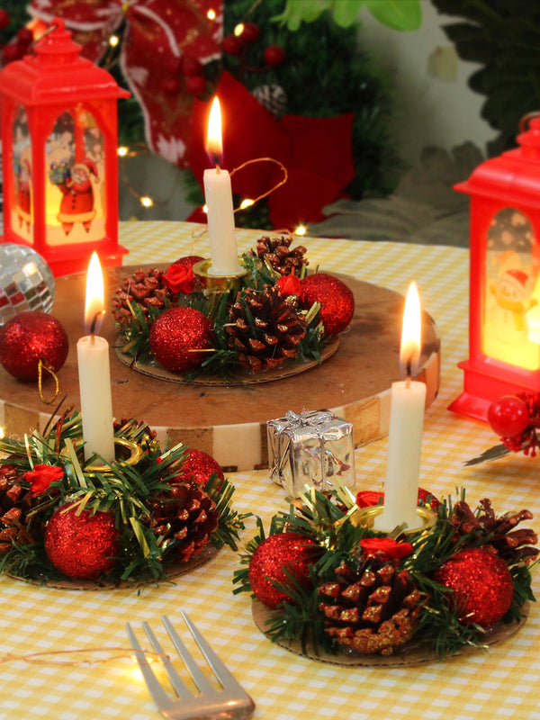 Christmas Tealight Holder Pine Pack of 3