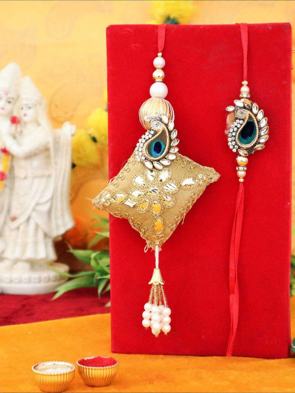 Set of 2 Bhaiya Bhabhi Lumba Rakhi Gift Set