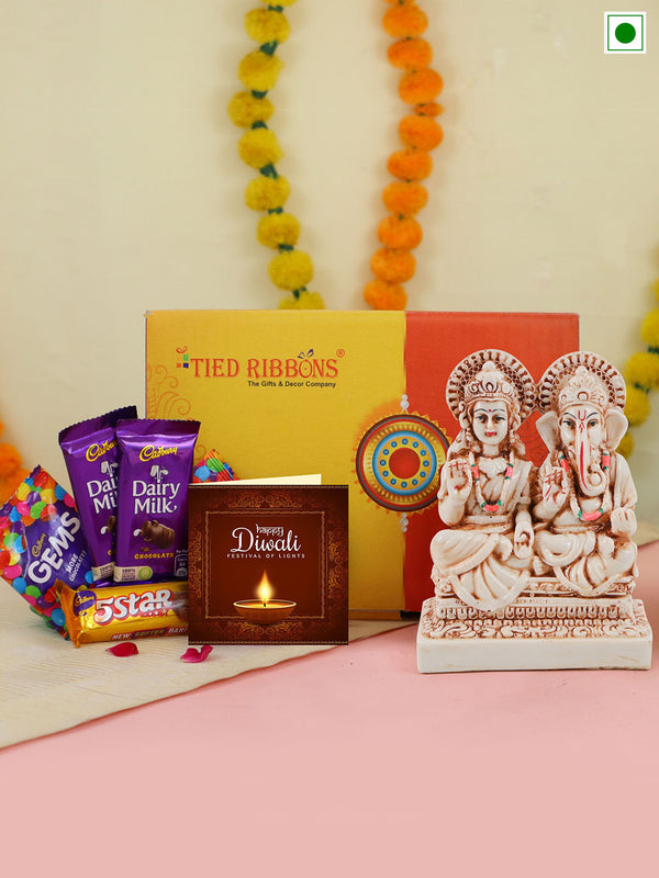 Diwali Gift Set Chocolate Box with Laxmi Ganesh Idol Statue
