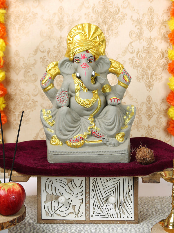 Brown & Beige Ganesha Idol Statue Showpieces