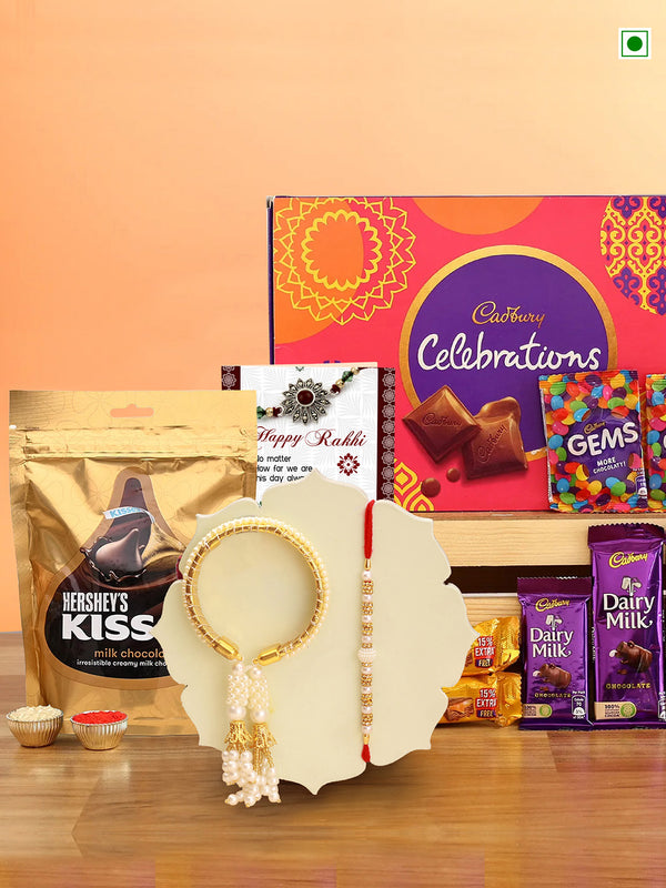 Bhaiya Bhabhi Rakhi with Chocolates Gift Set