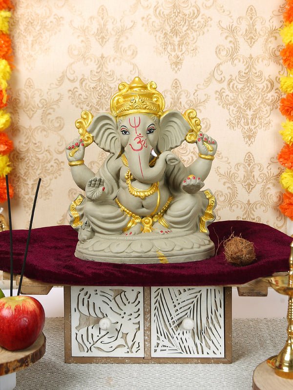 Beige & Yellow Ganesha Idol Showpiece