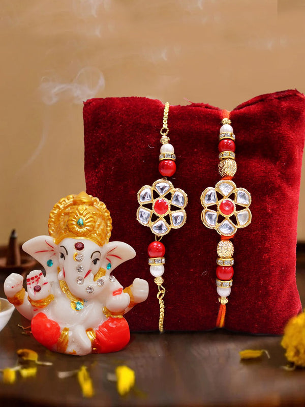 Set of 2 Rakhis With Idol Gift Brother With Idol Combo Gift