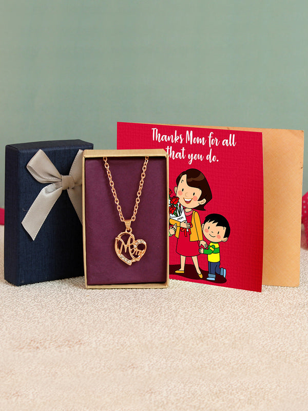 Heart Pendant with Chain and Greeting Card