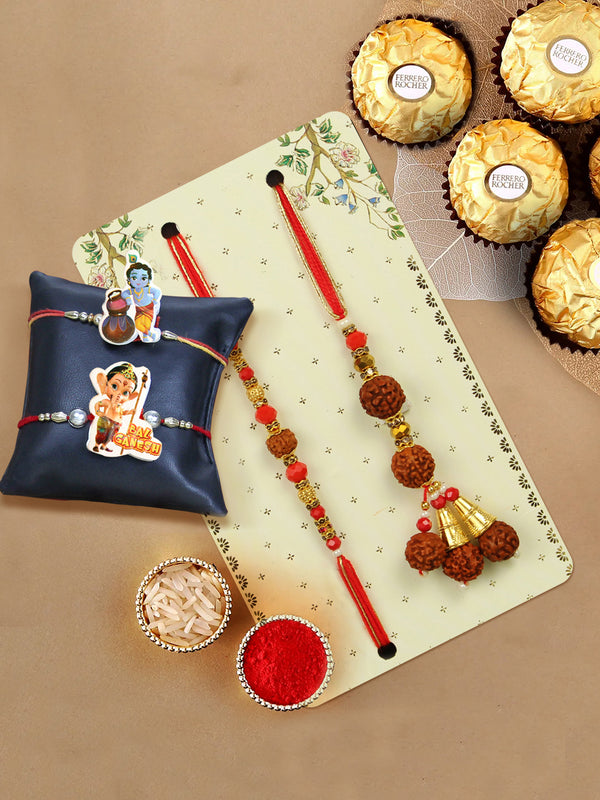 Rakhi for Brother and Bhabhi and Kids with Chocolate Gift