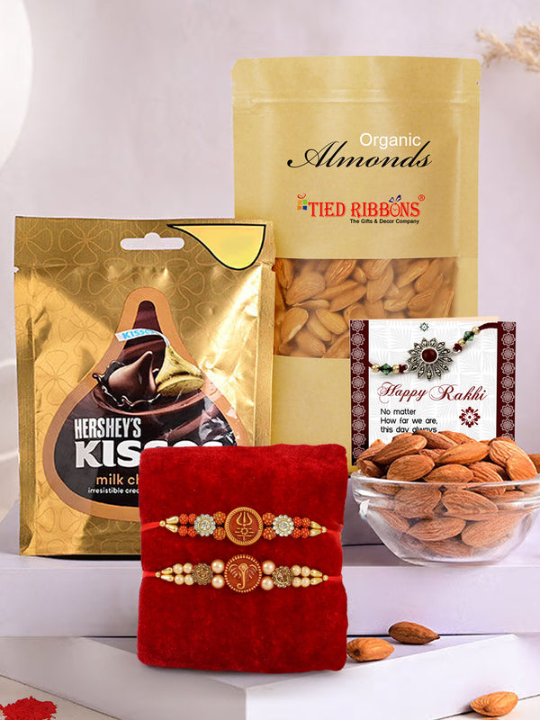 Rakhi Gift for Brother with Chocolate and Dry Fruits Combo