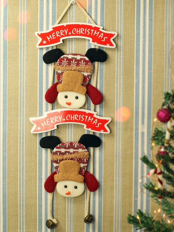 Red & White Santa With Bells Wall Decor Door Hanging