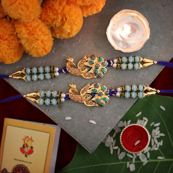 Rakhi for Brother - Set of 2 Premium Rakhis 1 Roli Chawal