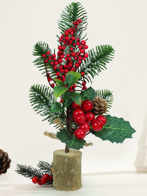 Artificial Christmas Tree with Christmas Ornaments Pine Cone Berry ( 1 Pcs )