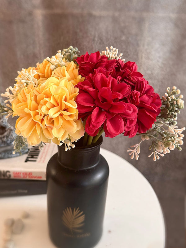 Yellow & Red 2 Pieces Peony Flower Bunches