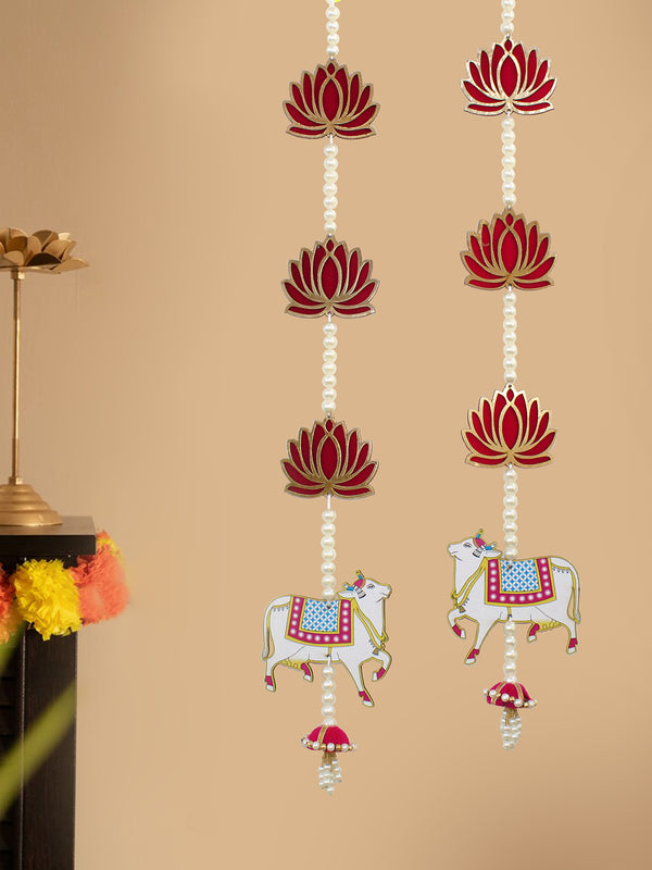 Pack of 2 Traditional Indian Garlands with Lotus Buds