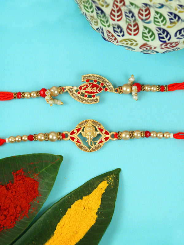 Rakhi for Brother - Set of 2 Rakhi for Brother Men Bhaiya Kids Boys with Greeting Card and Tikka